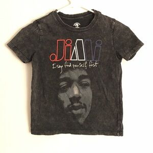 Authentic Jimi Hendrix Kids Black Graphic T-Shirt: Size Small